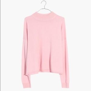 Madewell Cashmere Mockneck Sweater- Pink Sorbet